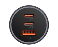 BASEUS Samochodowa 65W GaN 2x USB-C USB-A Golden Contactor Pro C00035202841-00 - 1238473 - zdjęcie 5